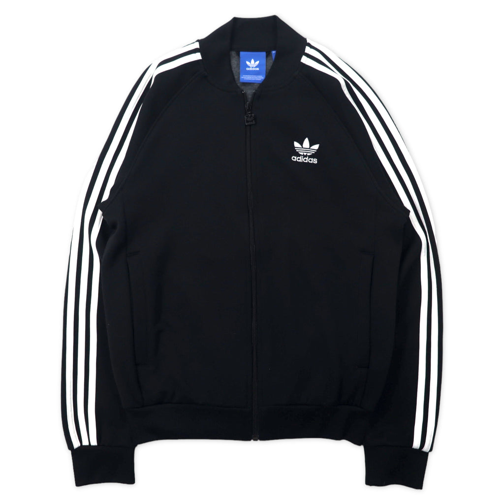 日本然リトテ-古着オンライン-adidas originals スーパースター トラックジャケット ジャージ ATP型 M ブラック ポリエステル トレフォイルロゴ 3ストライプス-Adidas Originals Superstar TRACK JACKET Jersey ATP Type M Black Polyester Trefoil Logo 3 Striped