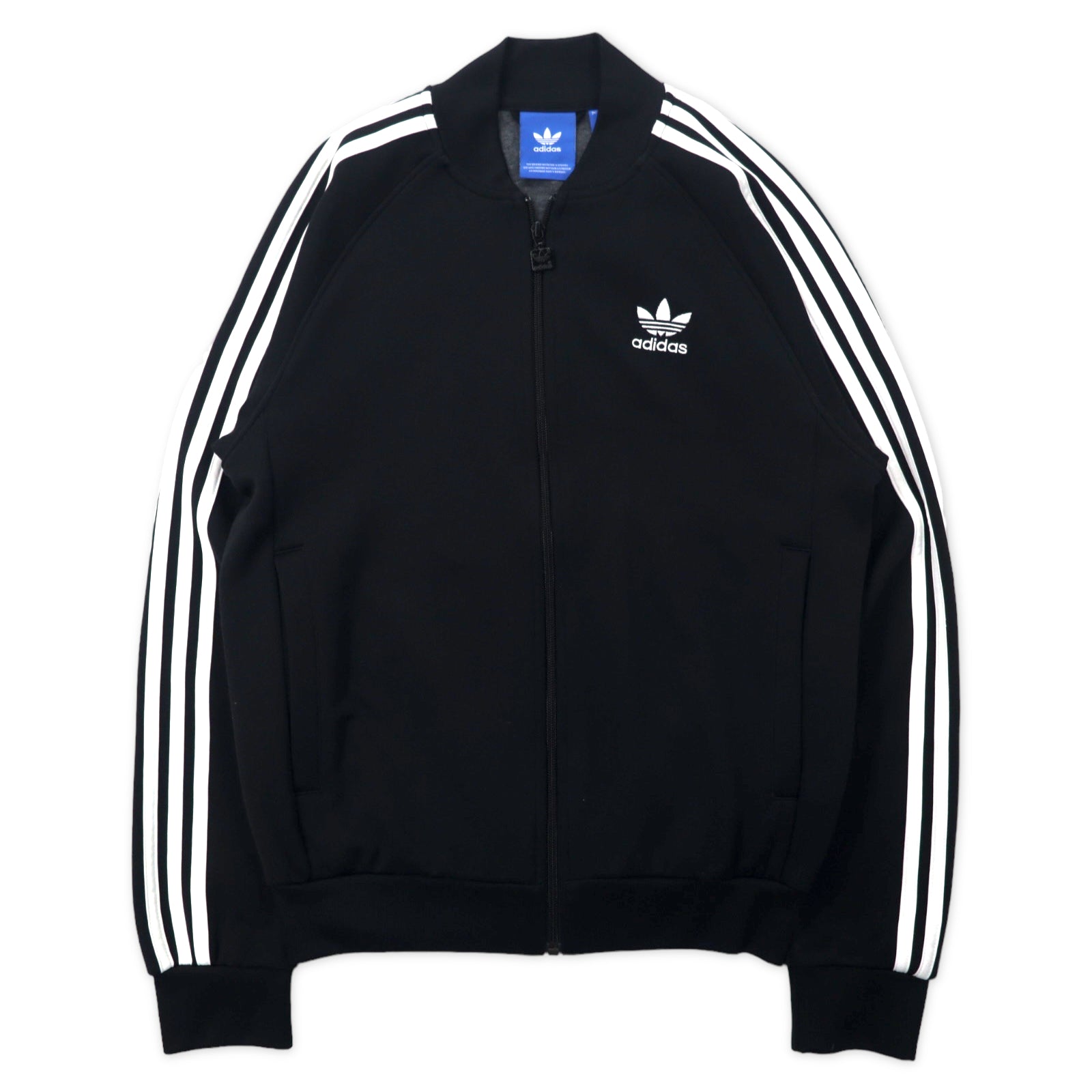 日本然リトテ-古着オンライン-adidas originals スーパースター トラックジャケット ジャージ ATP型 M ブラック ポリエステル トレフォイルロゴ 3ストライプス-Adidas Originals Superstar TRACK JACKET Jersey ATP Type M Black Polyester Trefoil Logo 3 Striped