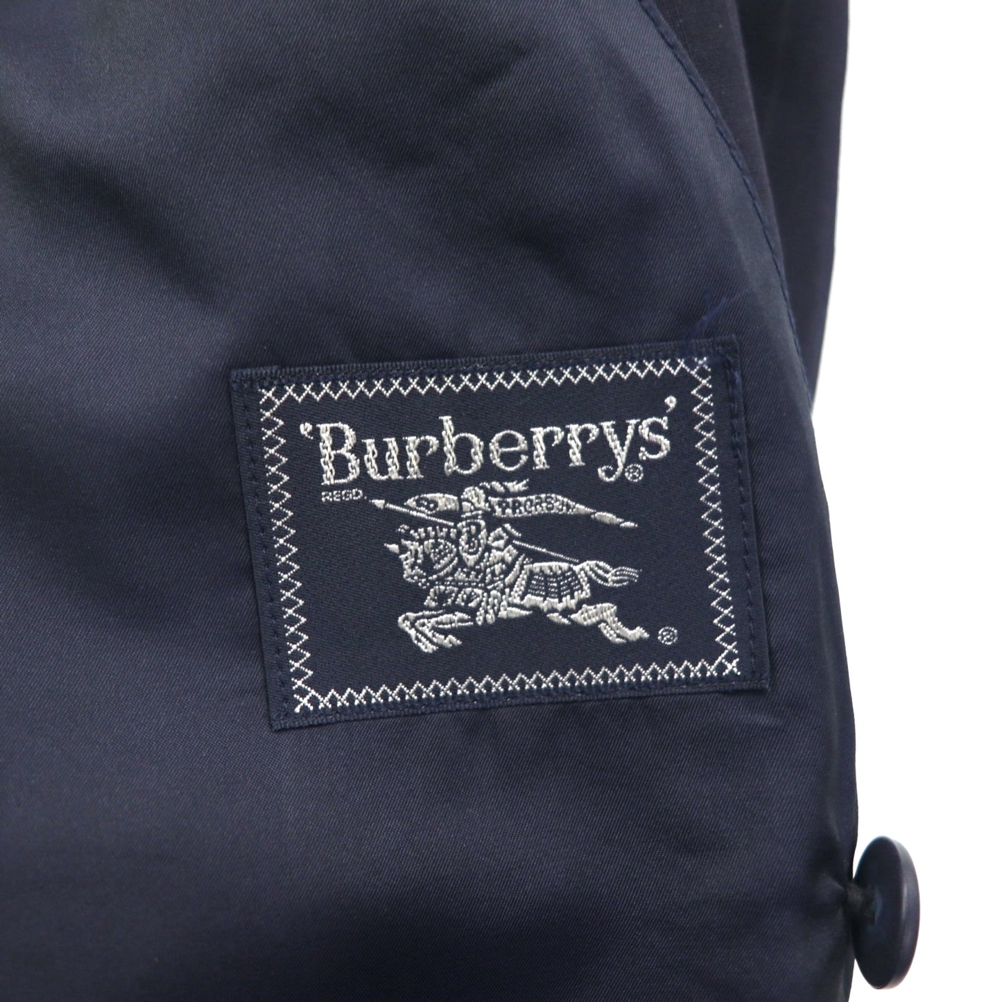 BURBERRY 日本製 ピークドラペル ダブル ブレザー セットアップ スーツ M ウール モヘア ストライプ WOOL＆MOHAIR