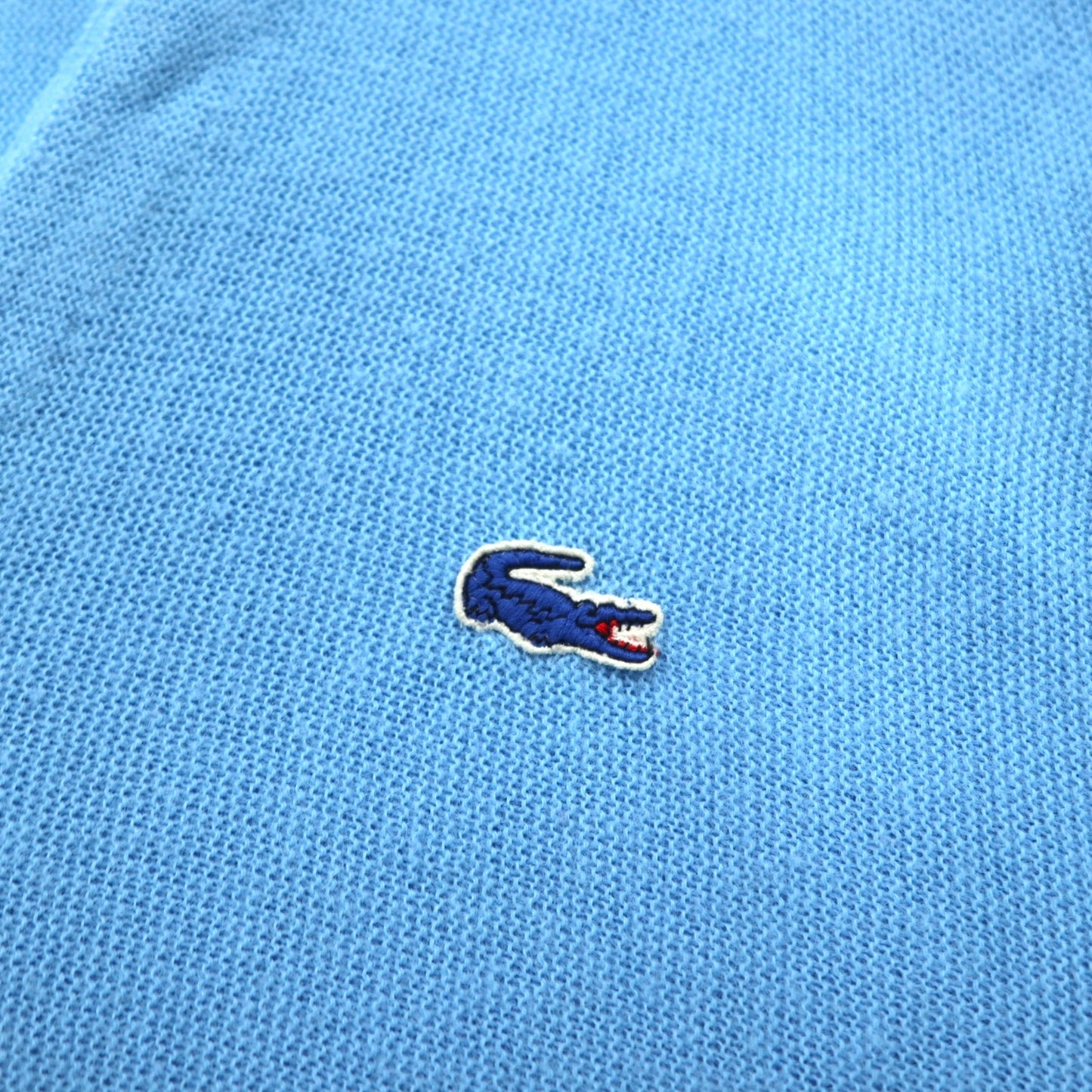 IZOD LACOSTE 70年代 糸巻きタグ アクリルニット カーディガン XL ブルー ワンポイントロゴ