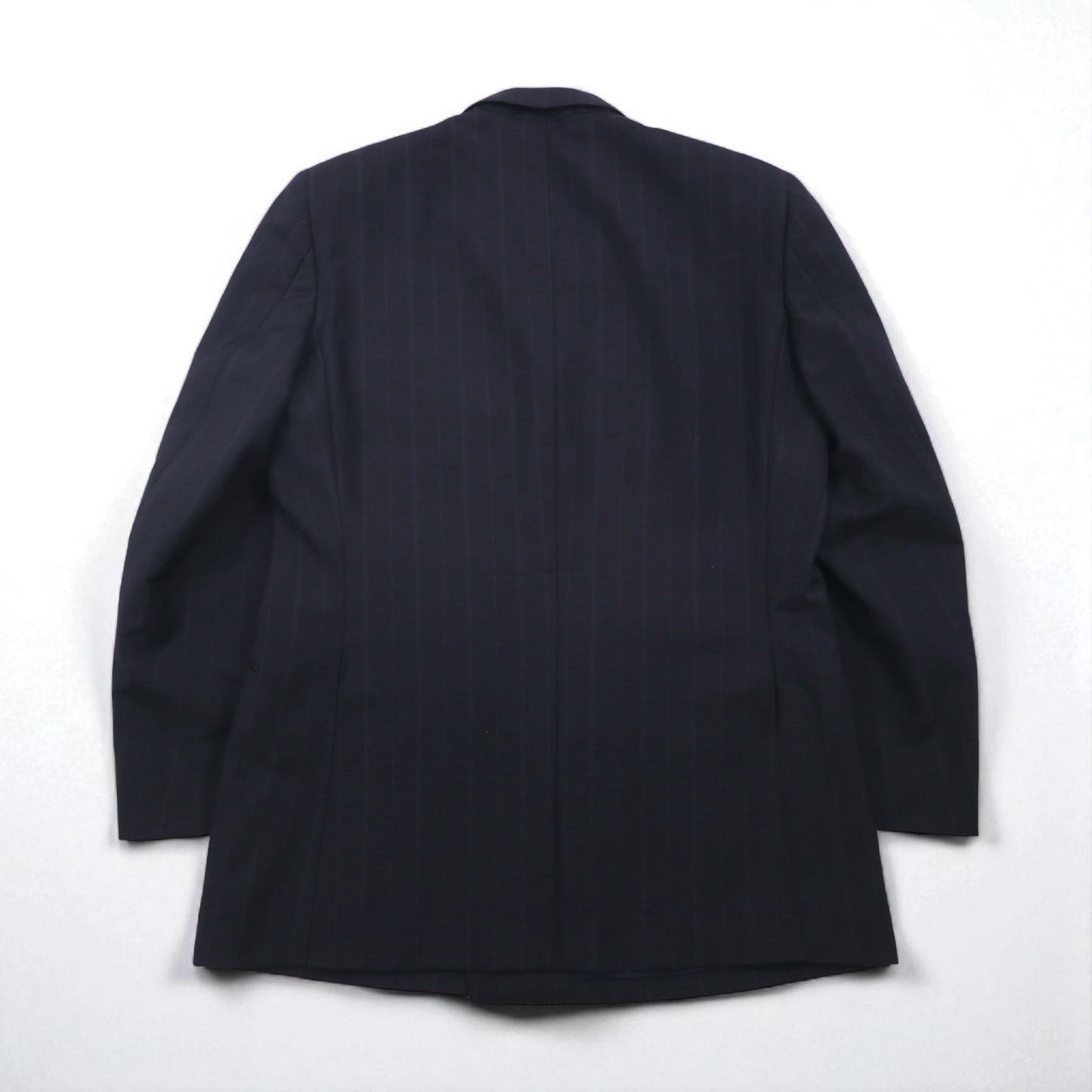 BURBERRY 日本製 ピークドラペル ダブル ブレザー セットアップ スーツ M ウール モヘア ストライプ WOOL＆MOHAIR