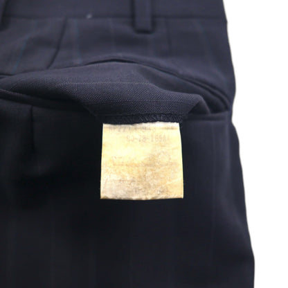 BURBERRY 日本製 ピークドラペル ダブル ブレザー セットアップ スーツ M ウール モヘア ストライプ WOOL＆MOHAIR