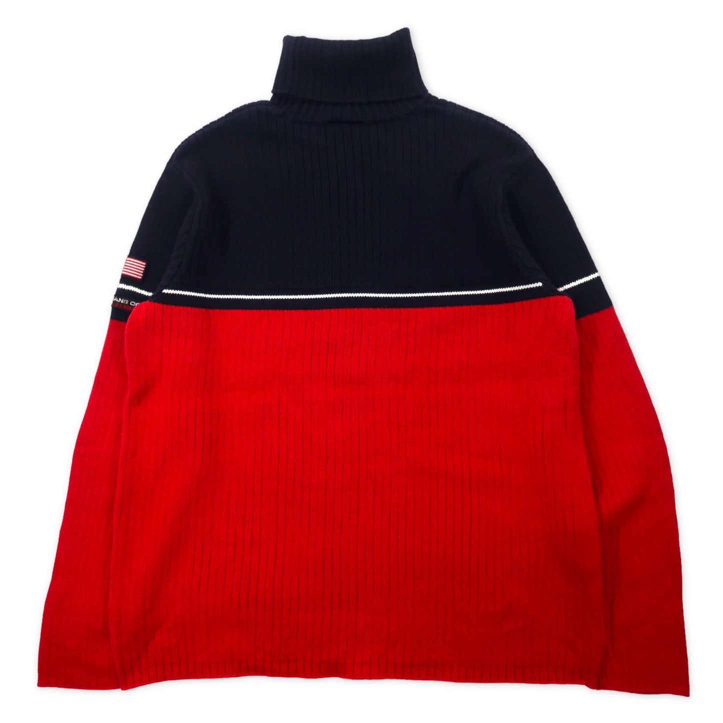 POLO JEANS CO. RALPH LAUREN turtleneck knit sweater M navy red bai