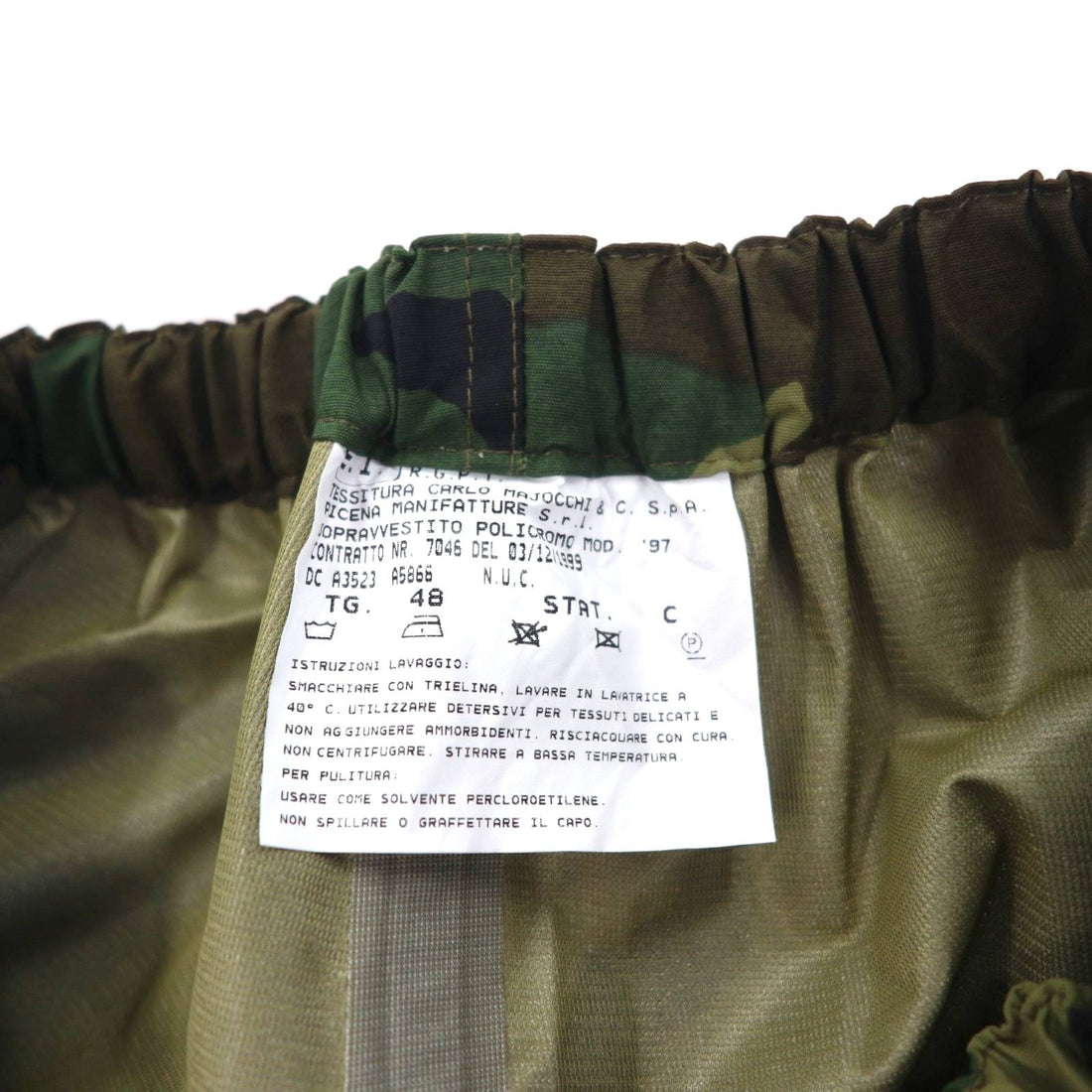Vintage 90s Italian Army Tech Pants EI 90s Italian Army Military Nylon Pants Rain Pants M Khaki Woodland Camouflage Waterproof