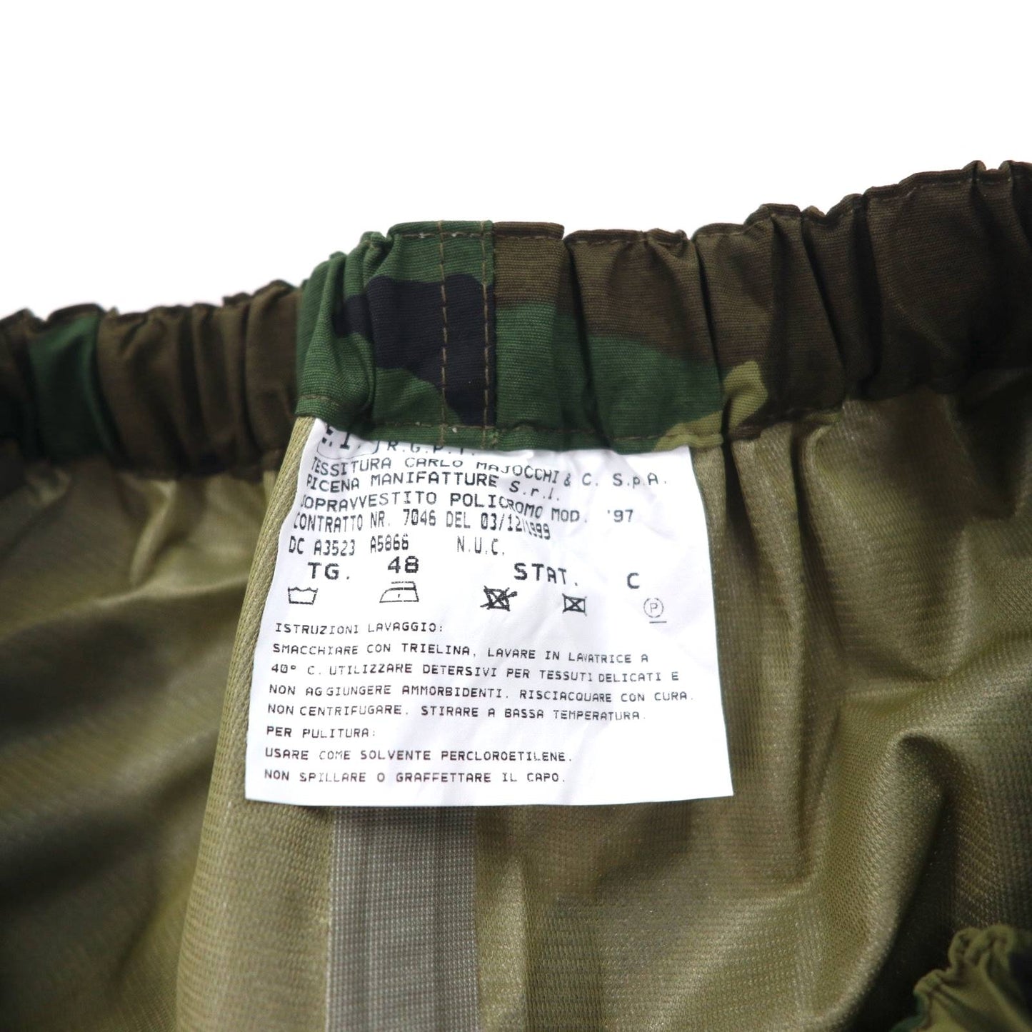 Vintage 90s Italian Army Tech Pants EI 90s Italian Army Military Nylon Pants Rain Pants M Khaki Woodland Camouflage Waterproof