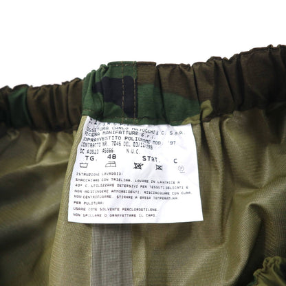 Vintage 90s Italian Army Tech Pants EI 90s Italian Army Military Nylon Pants Rain Pants M Khaki Woodland Camouflage Waterproof
