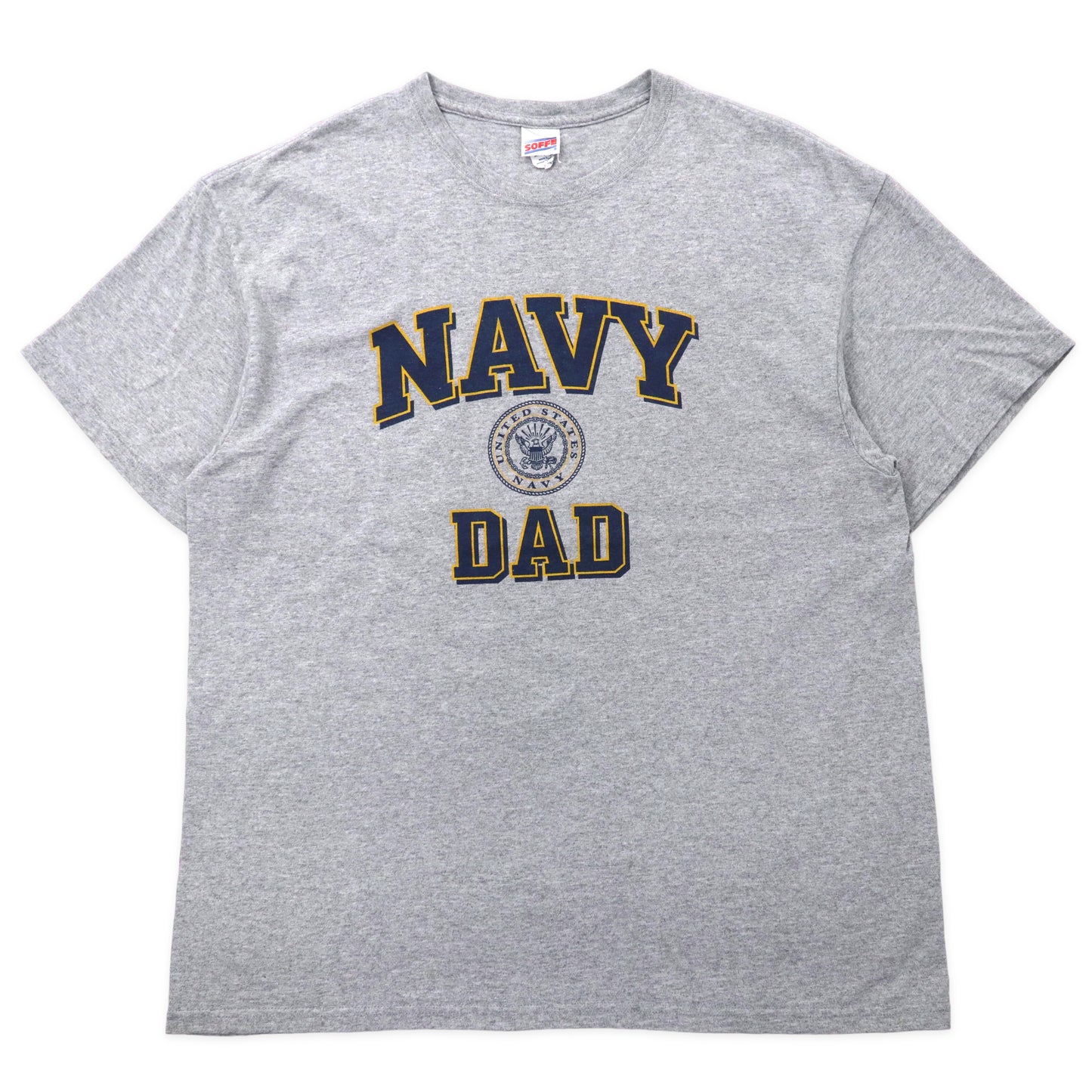 US NAVY DAD プリントTシャツ XL グレー コットン ミリタリー SOFFE
