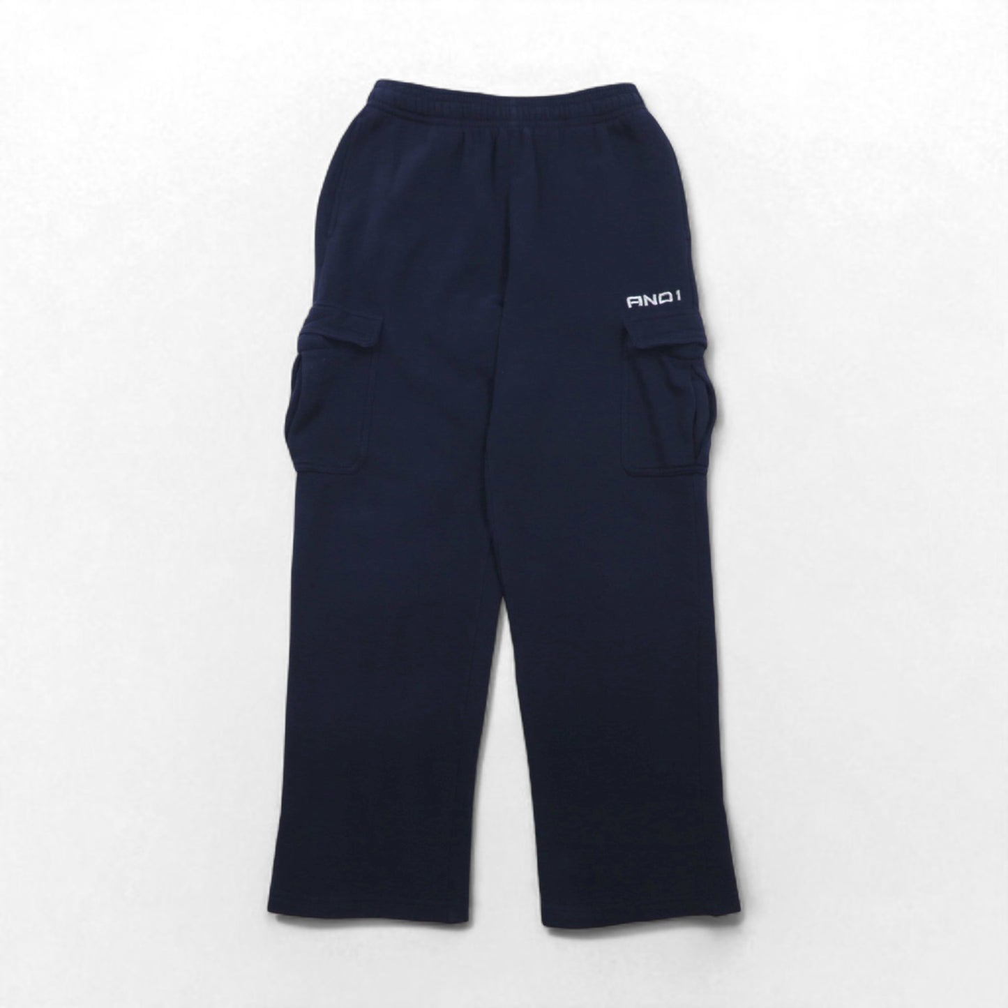 AND1 90s Wide-leg Sweatpants, Baggy Cargo Pants, Size M, Navy, Cotton