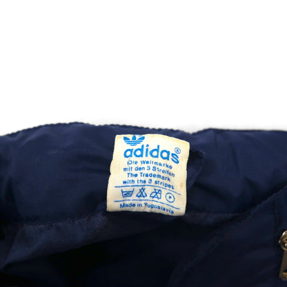 Adidas 1970s Nylon Parka Jacket, Size XL, Navy, with Hood Storage, Made in Former Yugoslavia