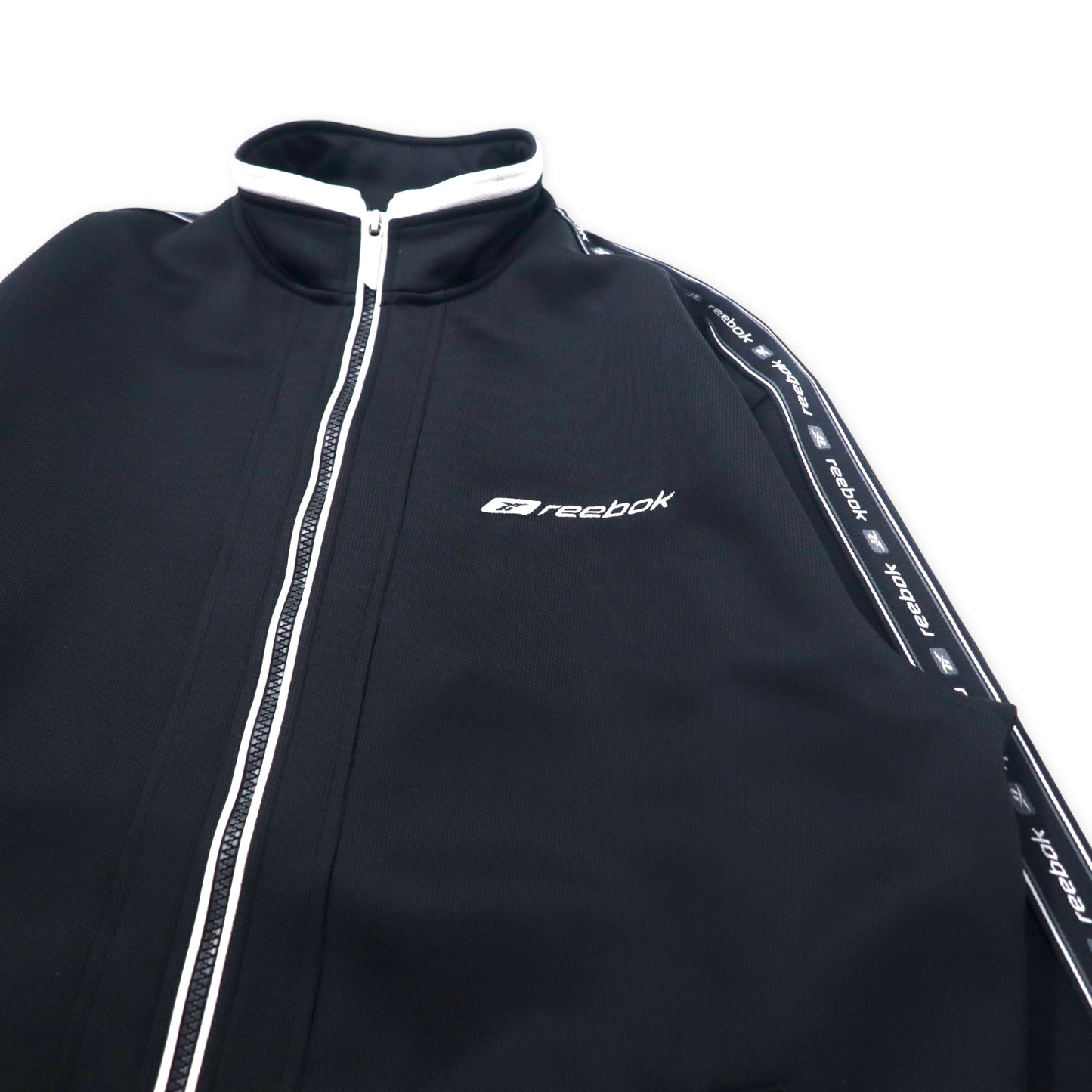 Reebok 00s Track Jacket Setup Jersey M Black Polyester Vector Logo