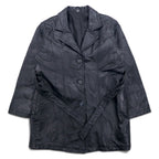 日本然リトテ-古着オンライン-90年代 ツギハギジャン レザーコート XL ブラック レザー パッチワーク ベルト付き-