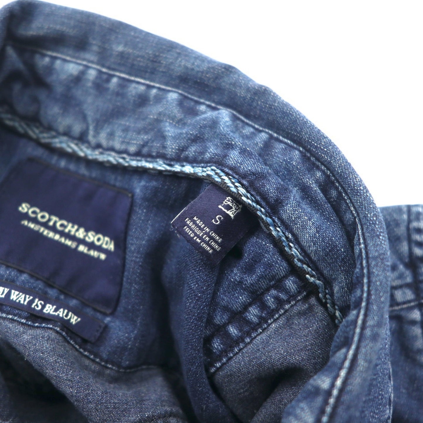 SCOTCH &amp; SODA Denim Western Shirt S Indigo Blue THE ONLY WAY IS BLAUW
