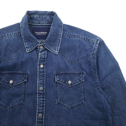 SCOTCH &amp; SODA Denim Western Shirt S Indigo Blue THE ONLY WAY IS BLAUW