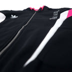 adidas 90s Descente Track Jacket Jersey XO Black Polyester Trefoil Logo Made in Japan
