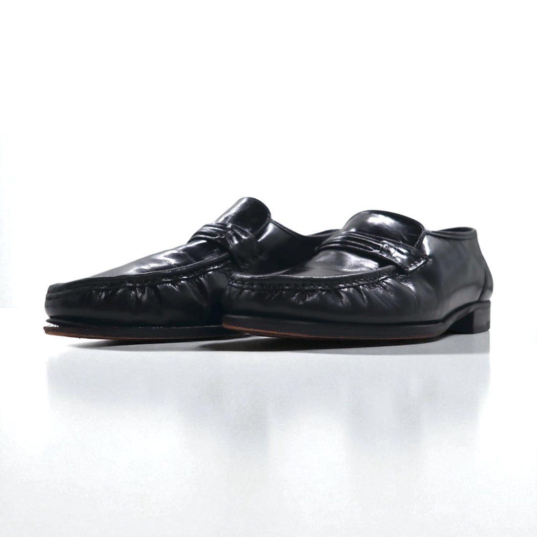 FLORSHEIM Slip-on Loafers, Size 28cm, Black Leather, 17089