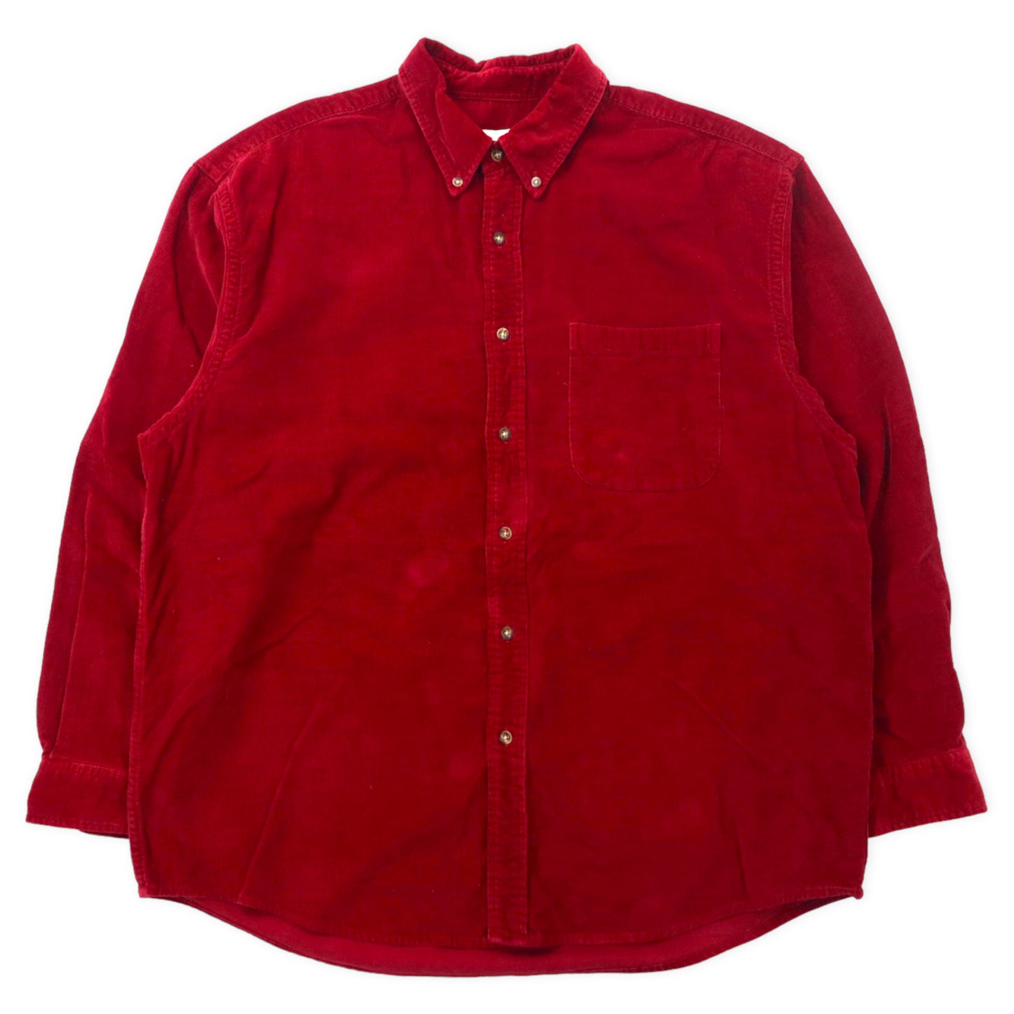 Eddie Bauer 90年代 コーデュロイ ボタンダウンシャツ L レッド コットン ビッグサイズ