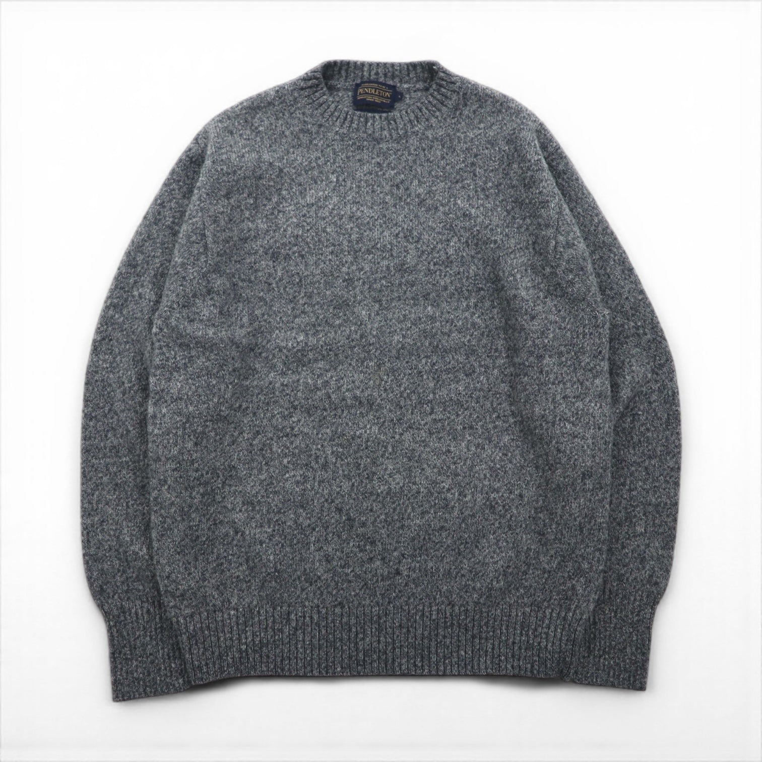 PENDLETON シェットランドウール クルーネック ニット セーター L グレー SHETLAND WASHABLE WOOL AF632-61322