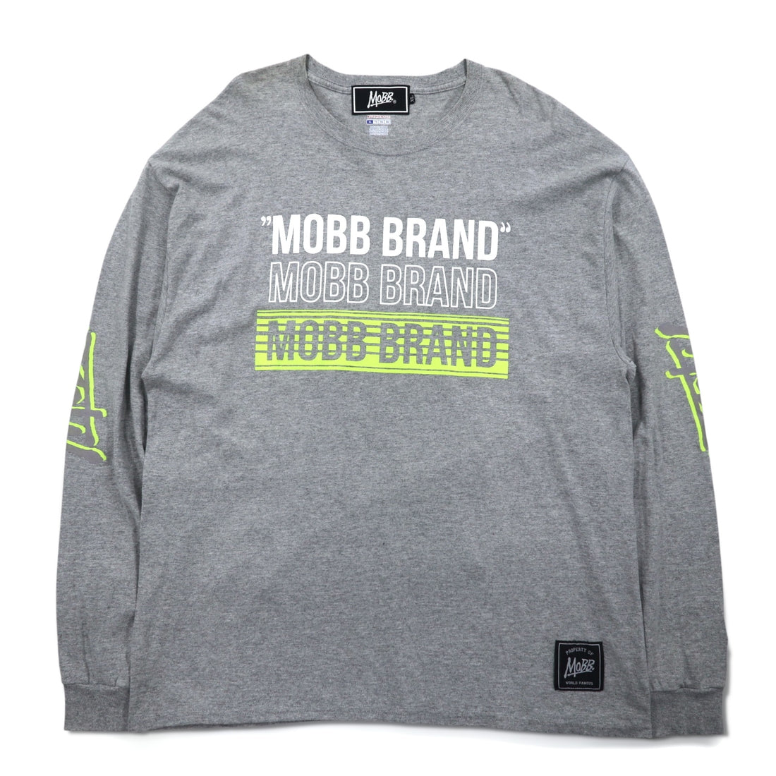 MOBB. × Champion ロングスリーブ Tシャツ ロンT XL グレー 袖プリント エルサルバドル製