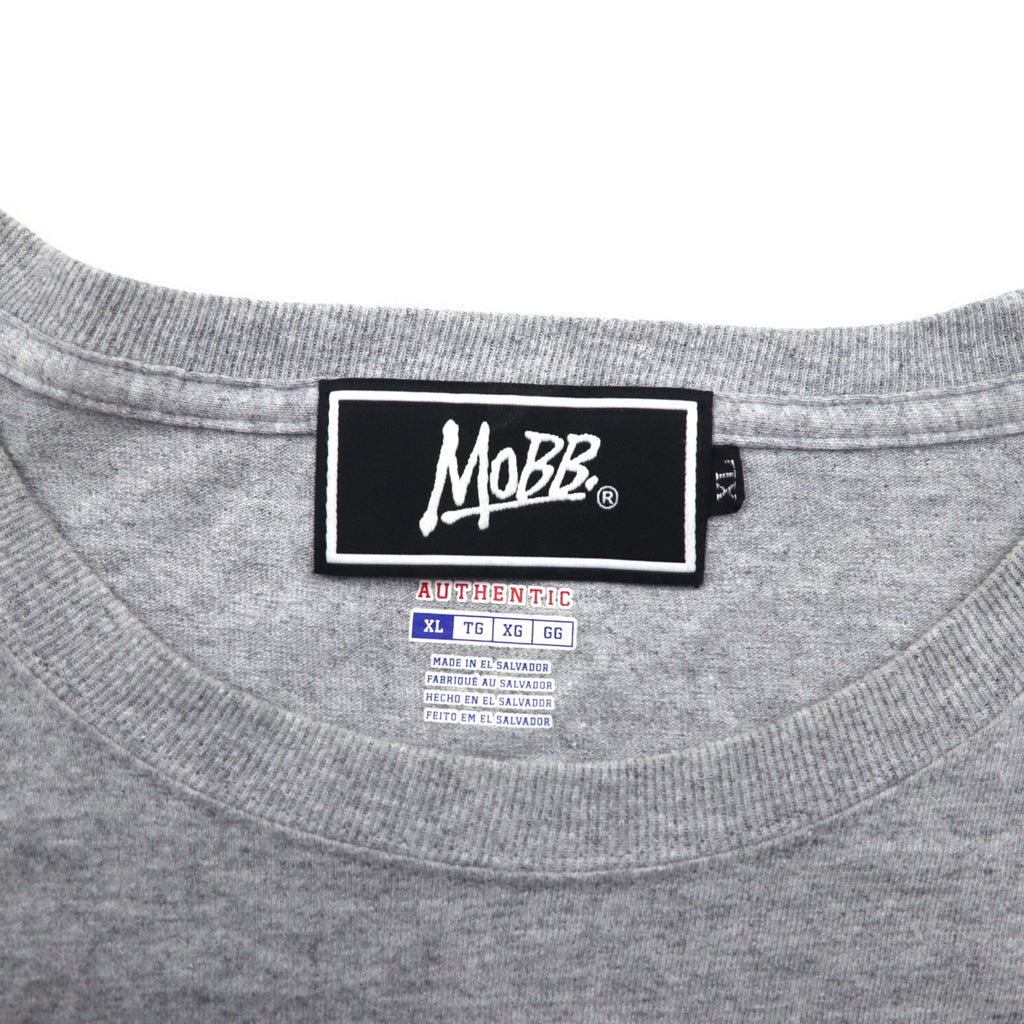 MOBB. × Champion ロングスリーブ Tシャツ ロンT XL グレー 袖プリント エルサルバドル製