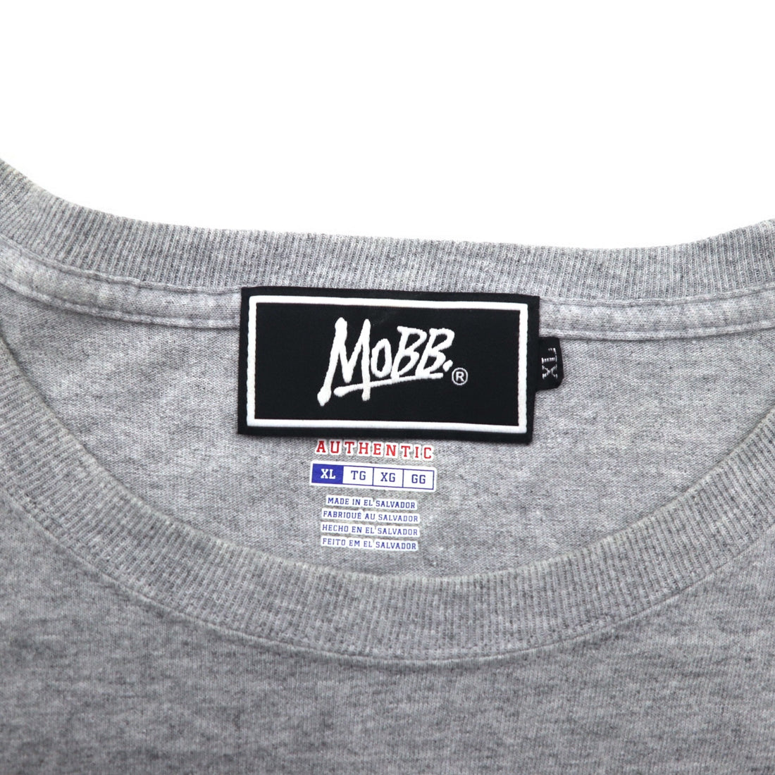 MOBB. × Champion ロングスリーブ Tシャツ ロンT XL グレー 袖プリント エルサルバドル製