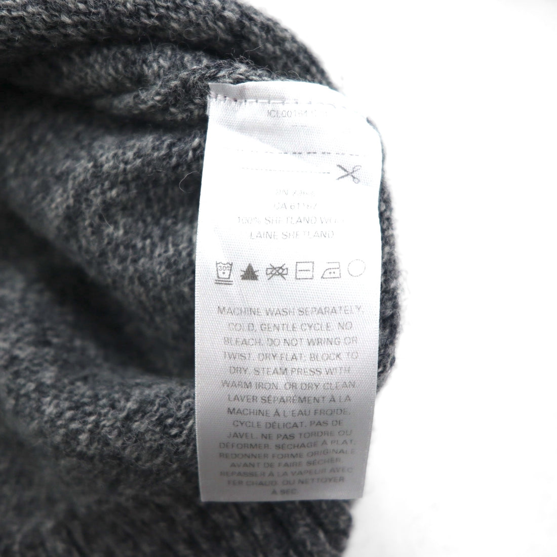 PENDLETON シェットランドウール クルーネック ニット セーター L グレー SHETLAND WASHABLE WOOL AF632-61322