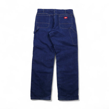 Dickies ペインター デニムパンツ XL インディゴ ブルー コットン 裏地チェック 59294 メキシコ製