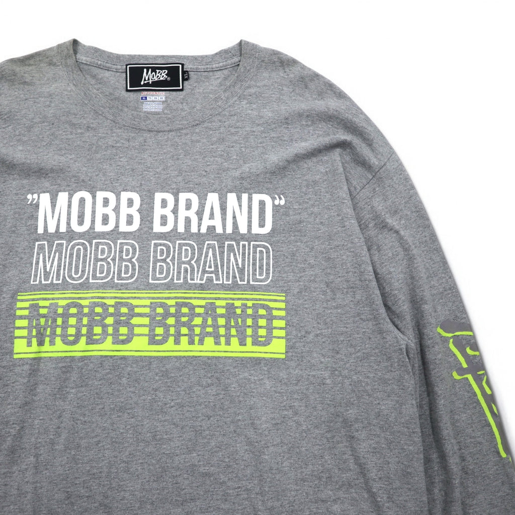 MOBB. × Champion ロングスリーブ Tシャツ ロンT XL グレー 袖プリント エルサルバドル製
