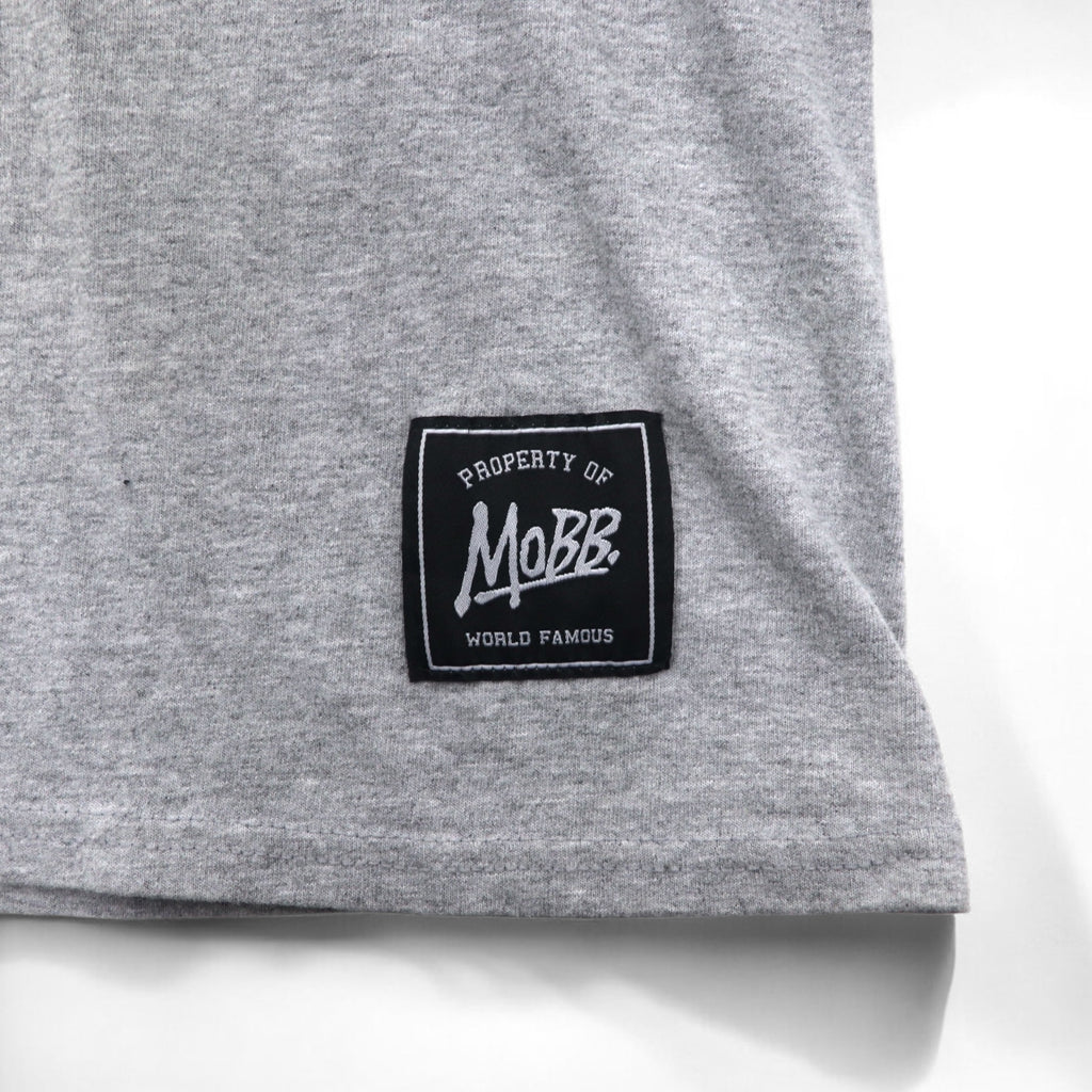MOBB. × Champion ロングスリーブ Tシャツ ロンT XL グレー 袖プリント エルサルバドル製