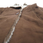 90s Vintage Faux Shearling Coat MARVIN RICHARDS Shearling Coat M Brown Polyester Faux Eco Fur