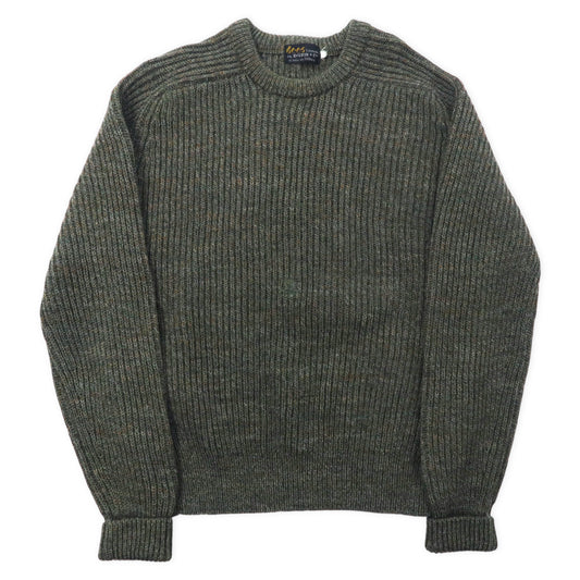 Vintage British Knit Sweater イギリス製 ケーブルニット セーター L カーキ ウール dees casuals by Dunn & Co