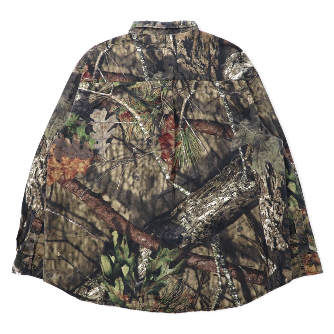 MOSSY OAK Real Tree Camo Hunting Shirt Button Down Shirt XL Khaki Cotton Big Size