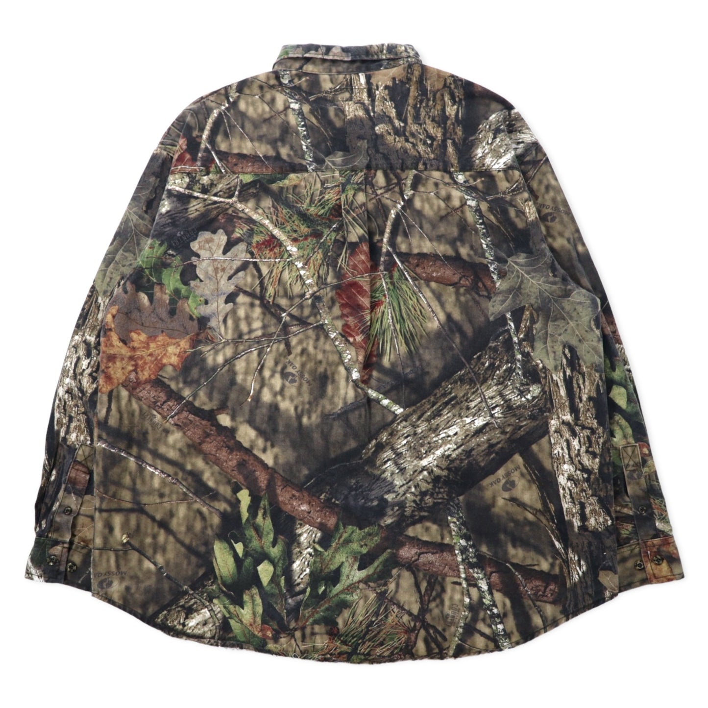 MOSSY OAK リアルツリーカモ ハンティングシャツ ボタンダウンシャツ XL カーキ コットン ビッグサイズ