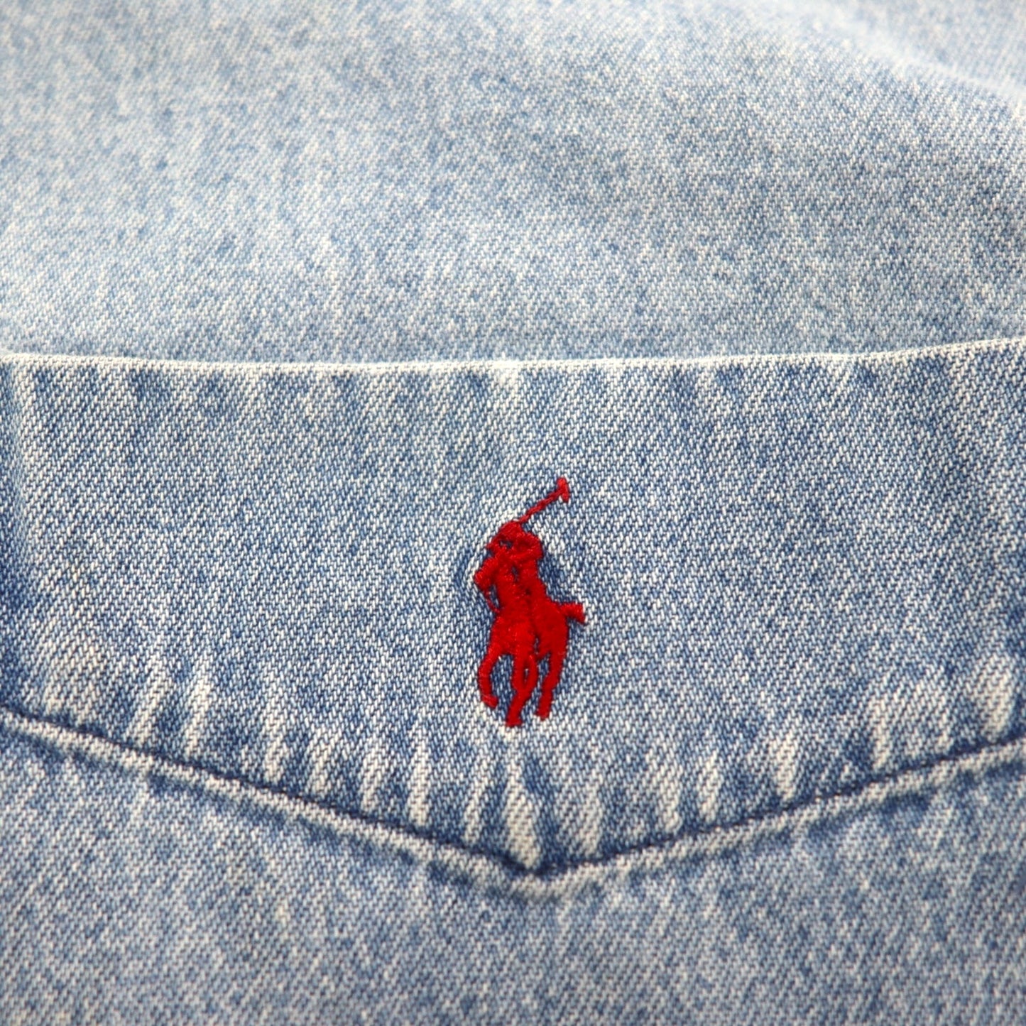 Polo Ralph Lauren 90年代 BIG SHIRT ボタンダウン デニム シャツ 2XL インディゴ 胸ポケット スモールポニー刺繡