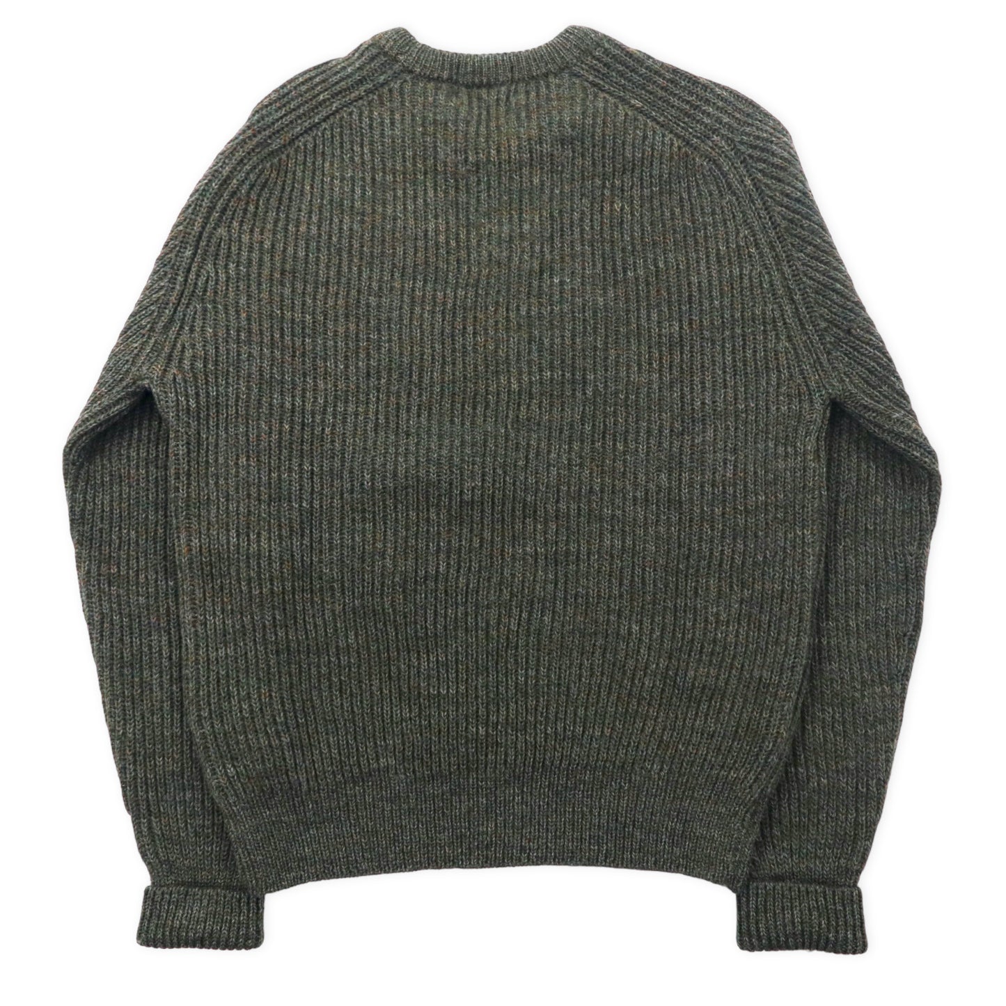 Vintage British Knit Sweater イギリス製 ケーブルニット セーター L カーキ ウール dees casuals by Dunn & Co