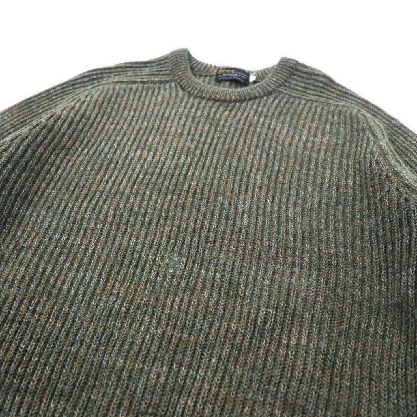 Vintage British Knit Sweater イギリス製 ケーブルニット セーター L カーキ ウール dees casuals by Dunn & Co