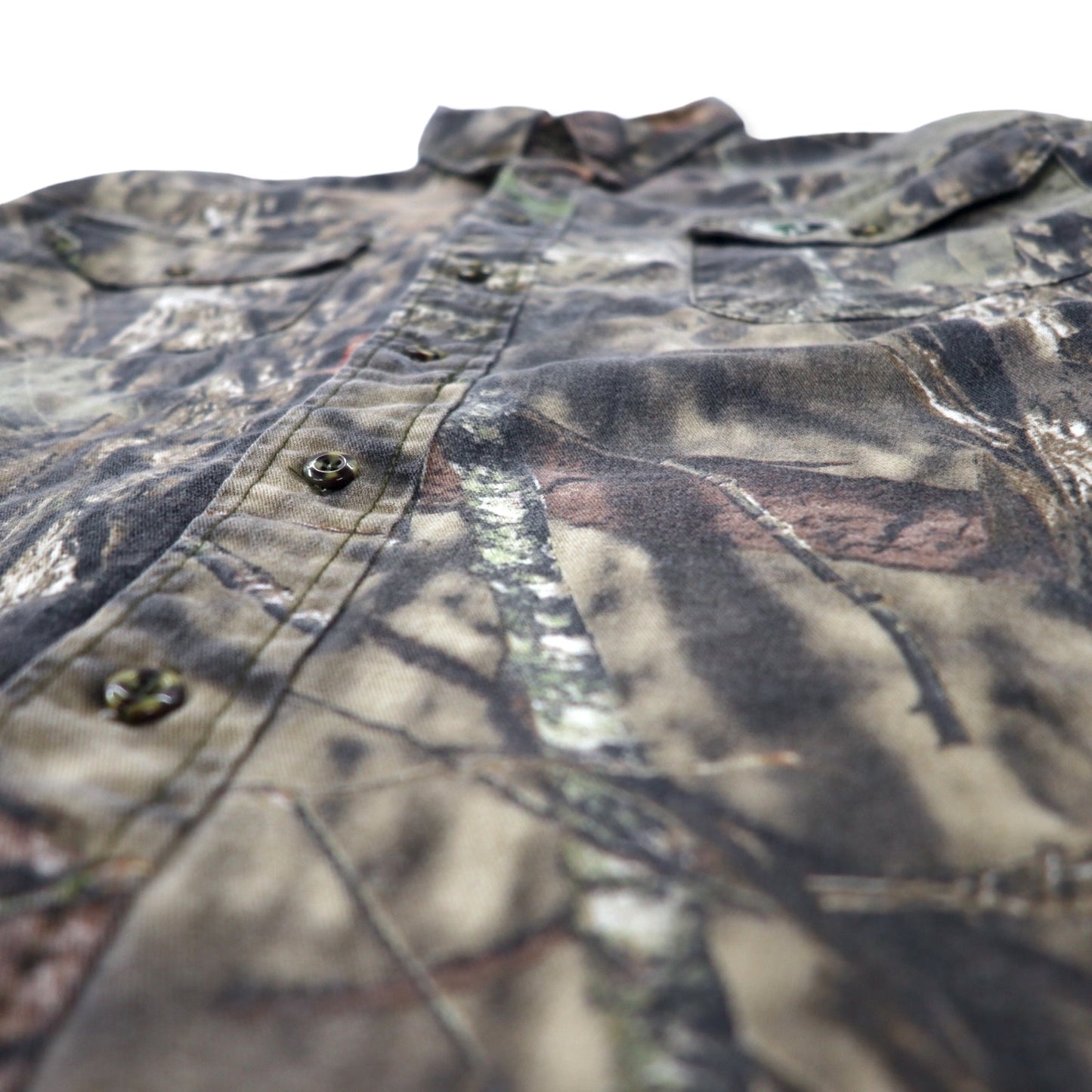 MOSSY OAK リアルツリーカモ ハンティングシャツ ボタンダウンシャツ XL カーキ コットン ビッグサイズ