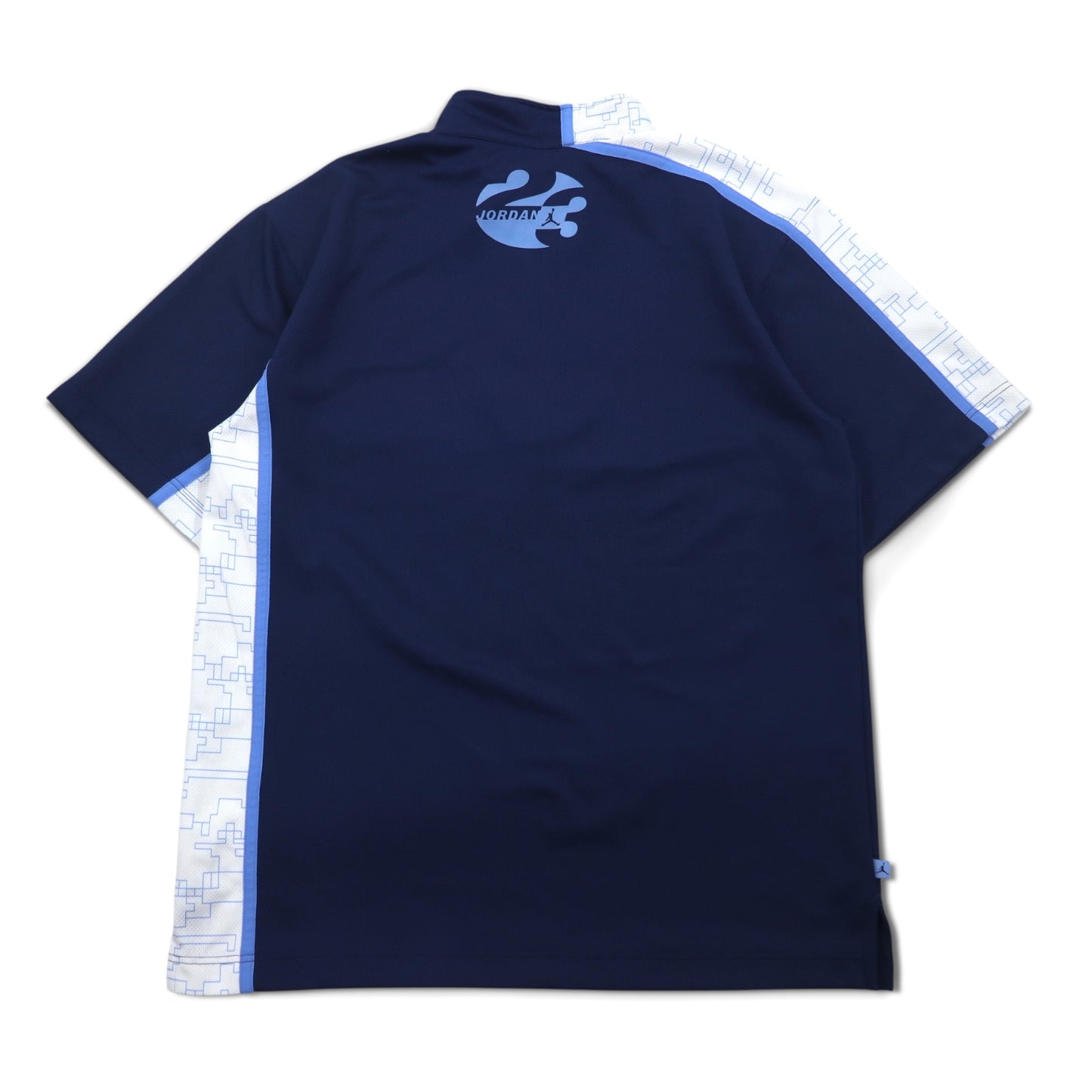JORDAN BRAND (NIKE) Jumpman Half Zip Game Shirt L Navy Logo Print Big Size
