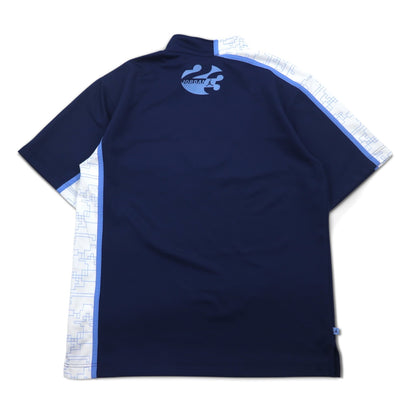 JORDAN BRAND (NIKE) Jumpman Half Zip Game Shirt L Navy Logo Print Big Size