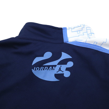JORDAN BRAND (NIKE) Jumpman Half Zip Game Shirt L Navy Logo Print Big Size