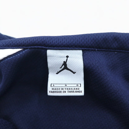 JORDAN BRAND (NIKE) Jumpman Half Zip Game Shirt L Navy Logo Print Big Size