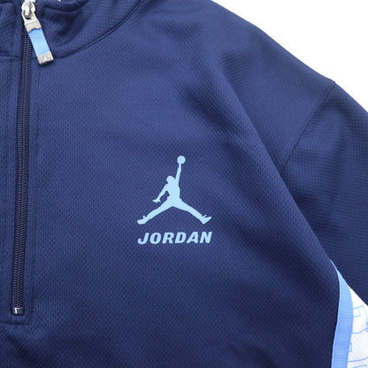 JORDAN BRAND (NIKE) Jumpman Half Zip Game Shirt L Navy Logo Print Big Size