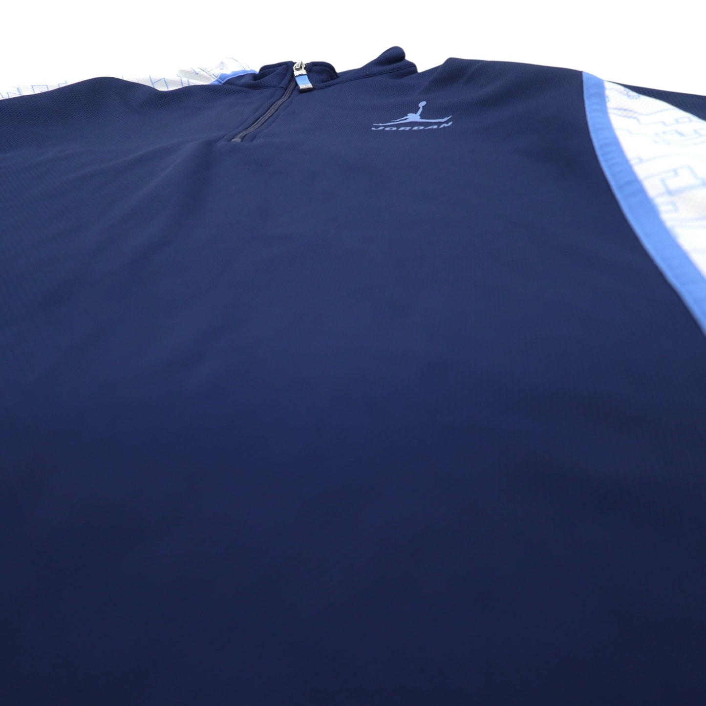 JORDAN BRAND (NIKE) Jumpman Half Zip Game Shirt L Navy Logo Print Big Size