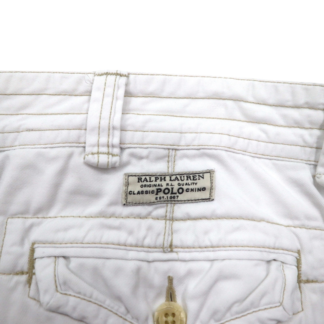 Polo by Ralph Lauren 90年代 ビッグサイズ ポロチノ バギー ショート カーゴパンツ ハーフパンツ 3XL ホワイト 膝下丈