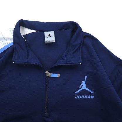 JORDAN BRAND (NIKE) Jumpman Half Zip Game Shirt L Navy Logo Print Big Size