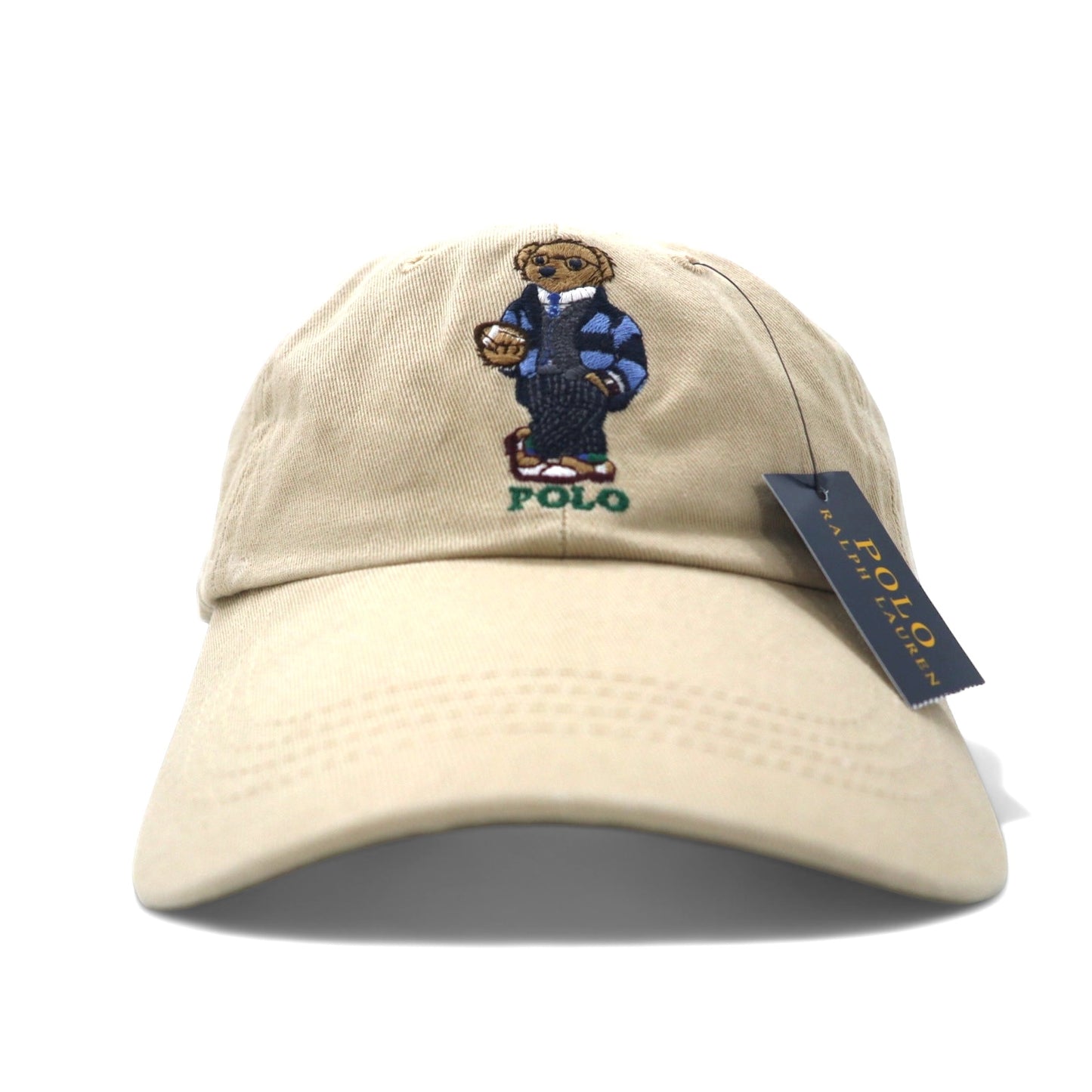 POLO RALPH LAUREN ポロベア ベースボールキャップ ONE ベージュ コットン ロゴ刺繍 710548524004 BSR 未使用品