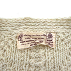 80s Irish Vintage Fisherman Knit Aran Knit Cardigan, Size M, Low Gauge, Covered Buttons, Blarney Woollen Mills, Made in Ireland