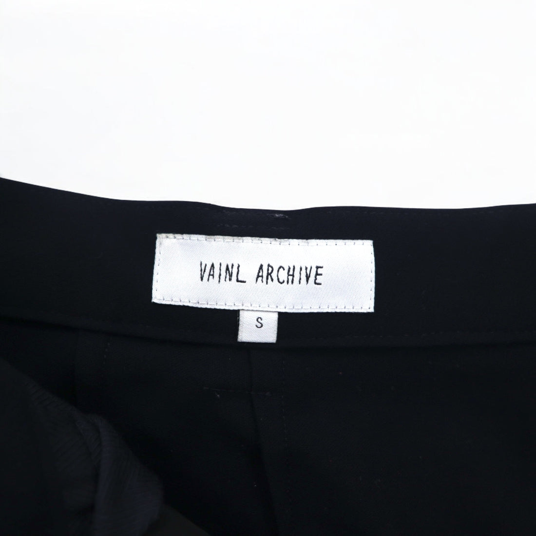 VAINL ARCHIVE タック ワイド スラックスパンツ S ネイビー ウール 2216022 日本製