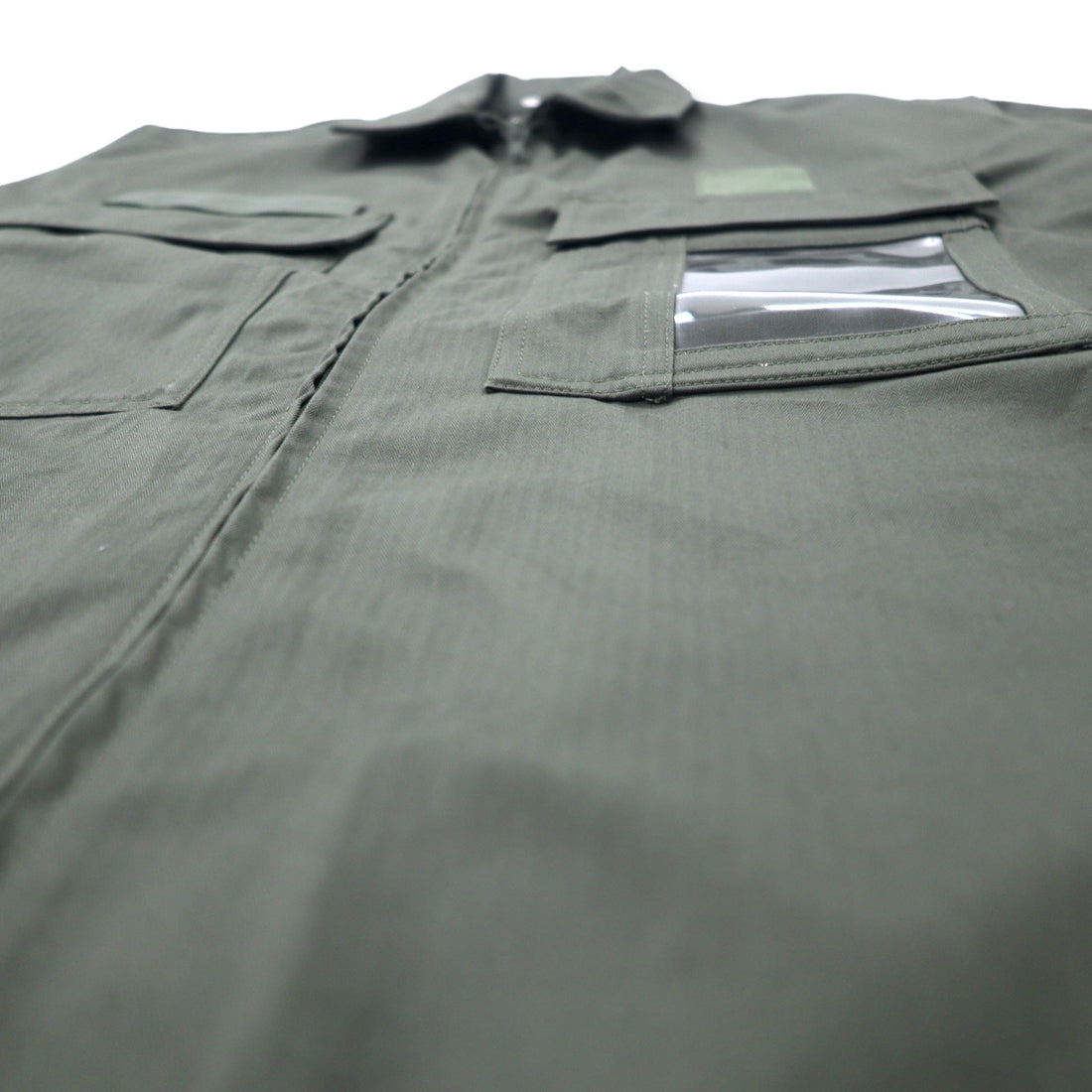 FRENCH ARMY 90s MAGECO Mechanic Jacket Utility Jacket 104L Khaki Cotton Military 32/04 Deadstock Unused