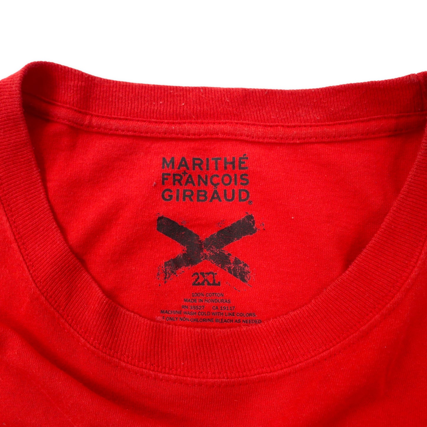 MARITHE + FRANCOIS GIRBAUD Tシャツ 2XL レッド コットン ビッグサイズ