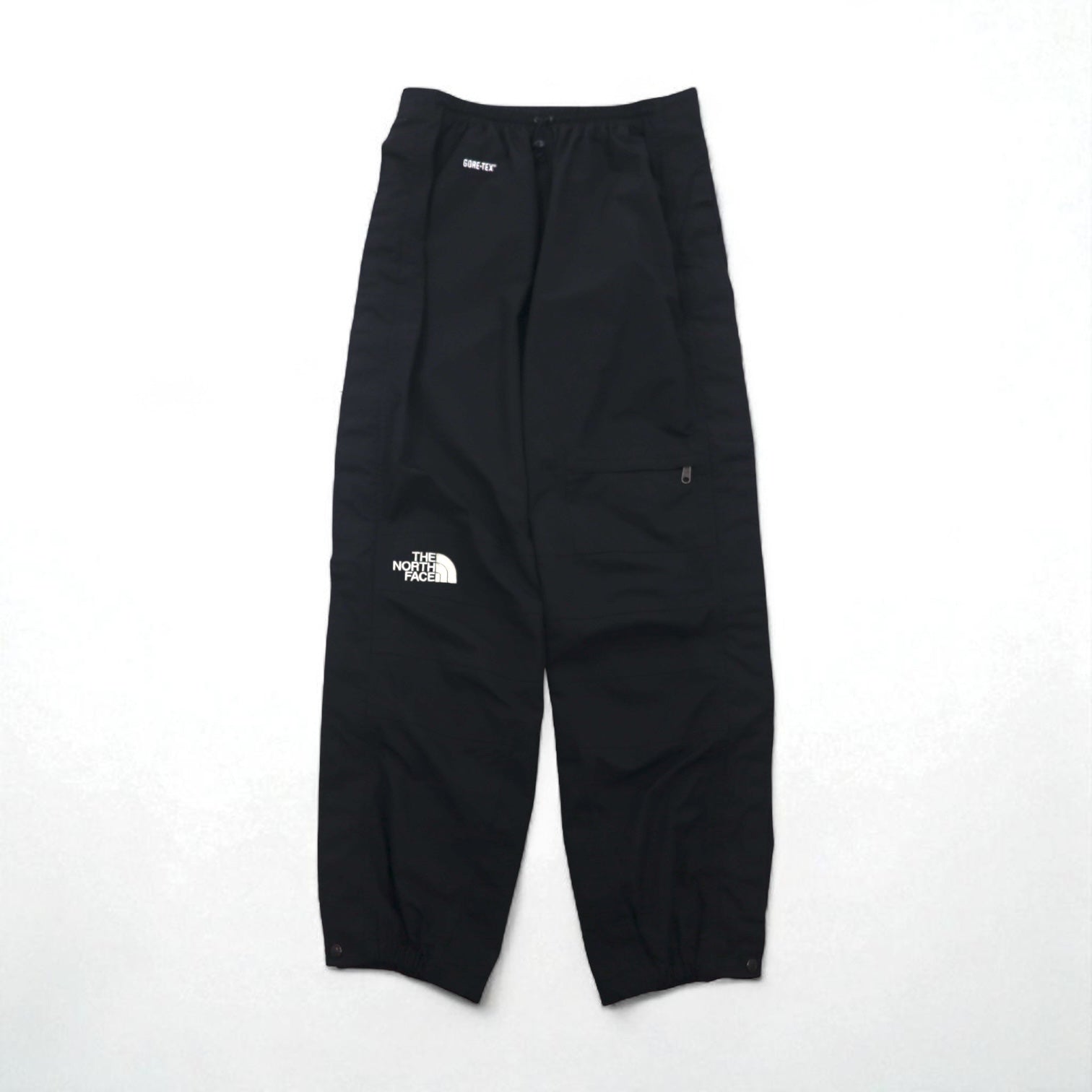 THE NORTH FACE GORE-TEX Shell Pants, Outdoor Rain Pants, Size L, Black, Waterproof, Side Zip